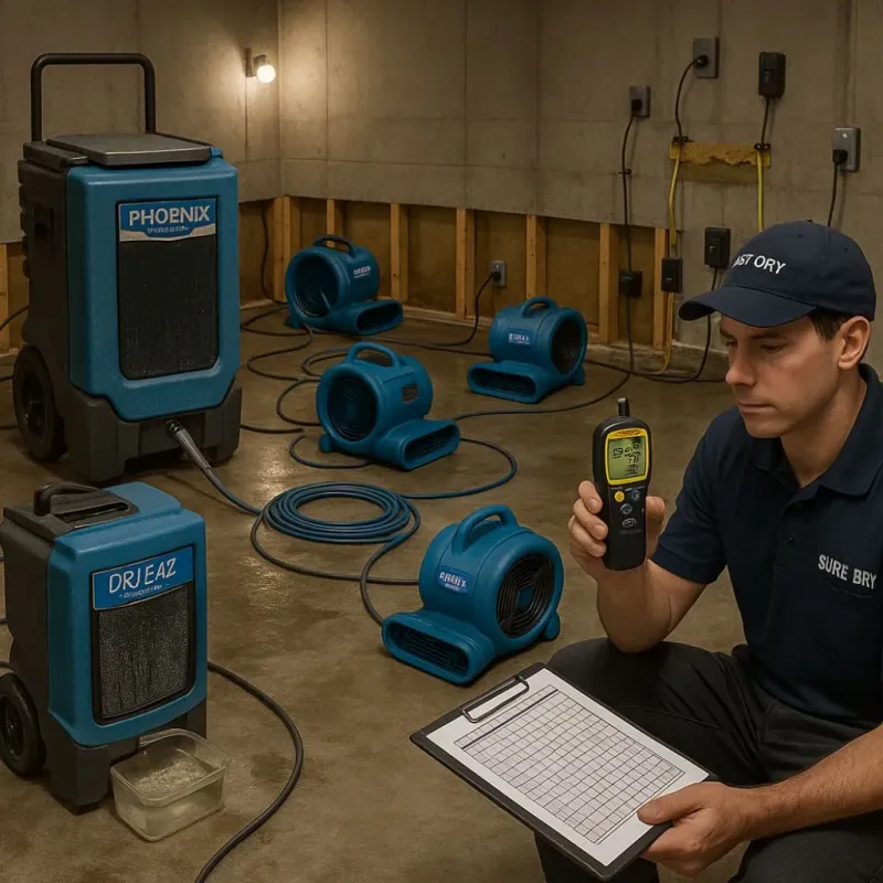 Structural Drying and Dehumidification process in Lisbon Falls, ME